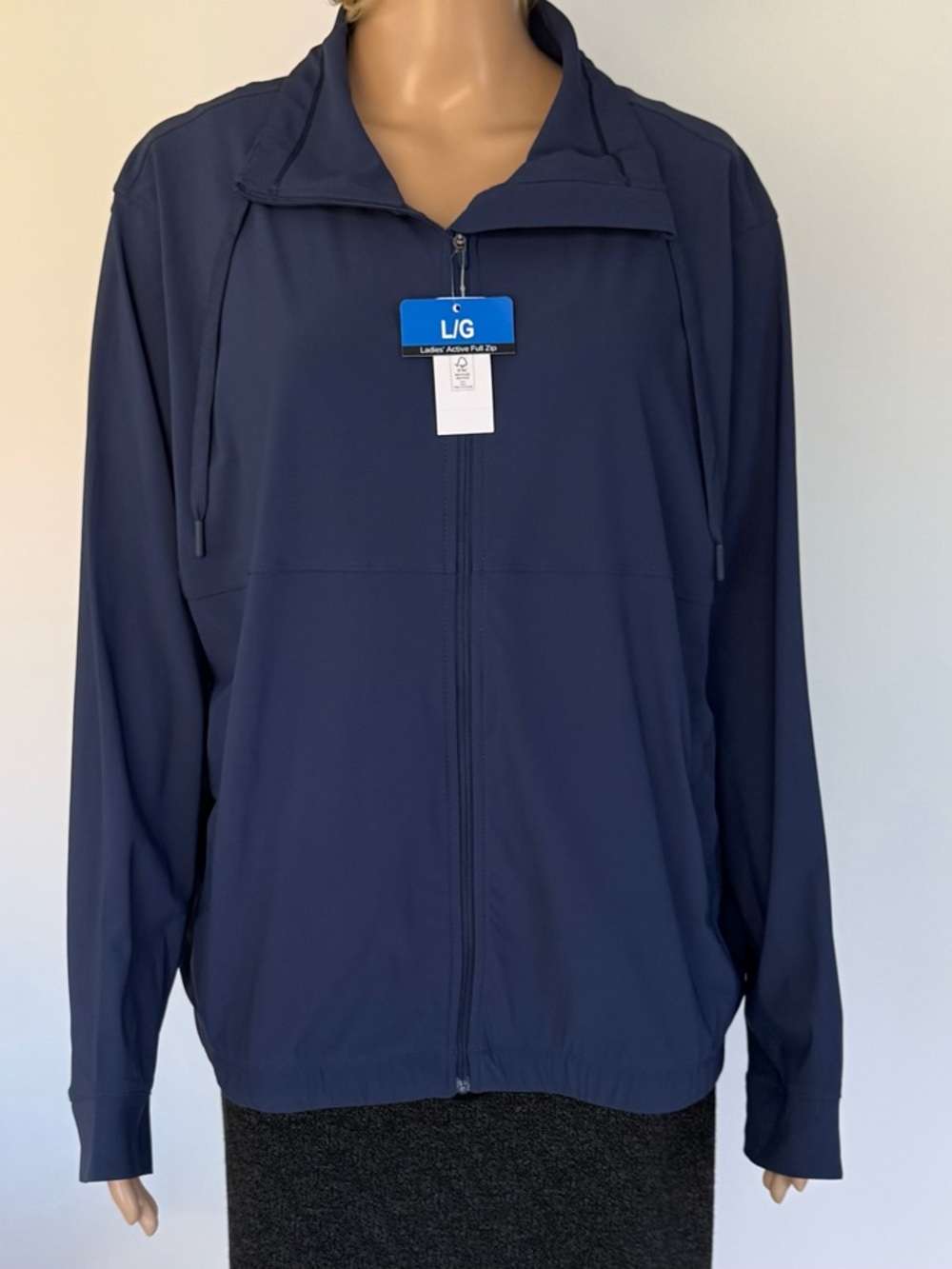 Kirkland Signature Women's Active Full Zip Jacket Navy Blue Large New with Tags